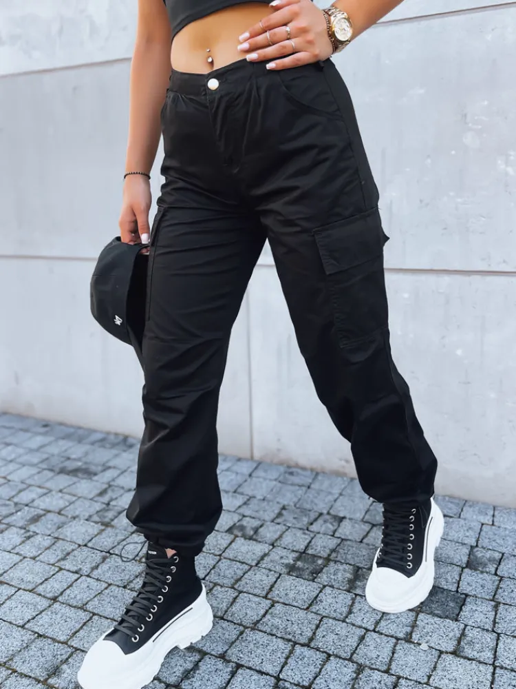 Spodnie Damskie>Dstreet Spodnie damskie spadochronowe ADVENTURE czarne UY1640