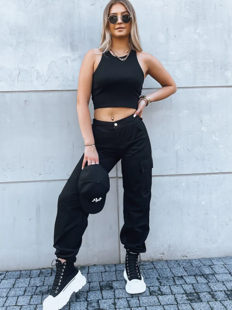 Spodnie Damskie>Dstreet Spodnie damskie spadochronowe ADVENTURE czarne UY1640