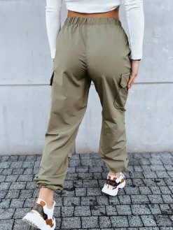 Spodnie Damskie>Dstreet Spodnie damskie spadochronowe ALBUS zielone UY1685