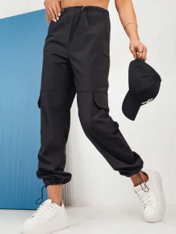 Spodnie Damskie>Dstreet Spodnie damskie spadochronowe Couture Queen czarne UY1677