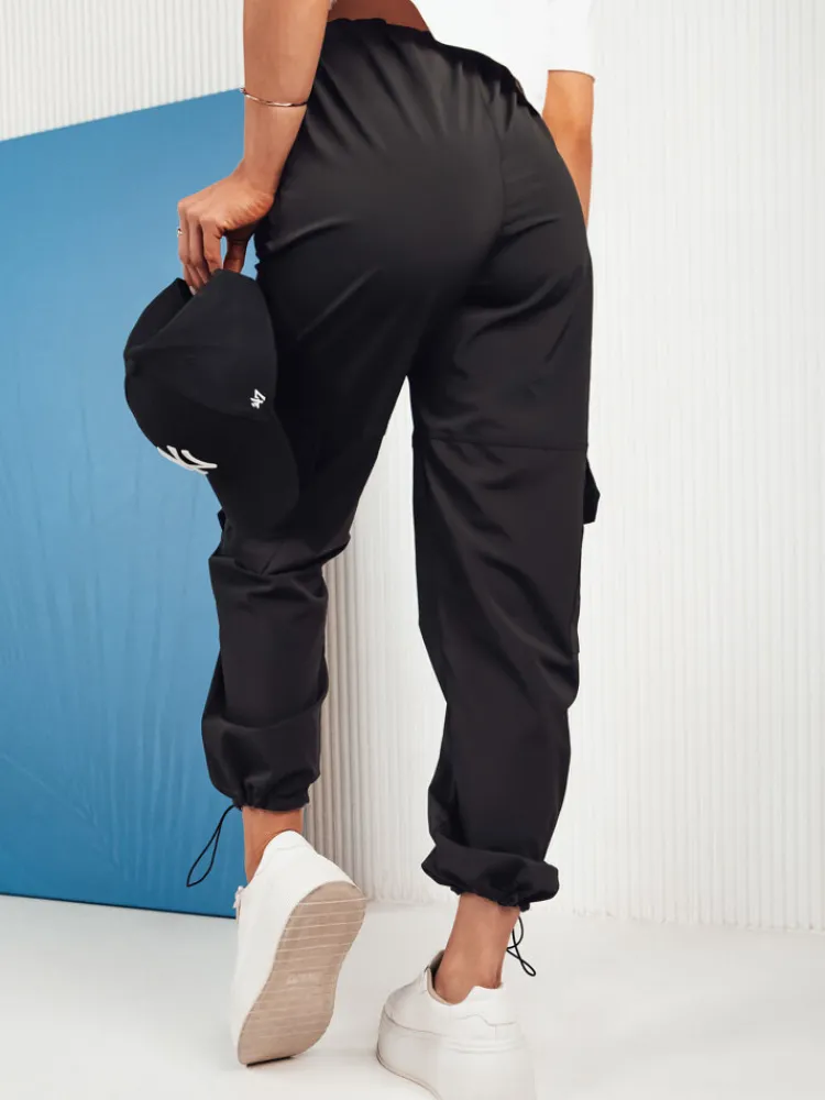 Spodnie Damskie>Dstreet Spodnie damskie spadochronowe Couture Queen czarne UY1677