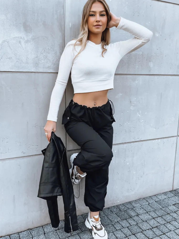 Spodnie Damskie>Dstreet Spodnie damskie spadochronowe DENWER czarny UY1666