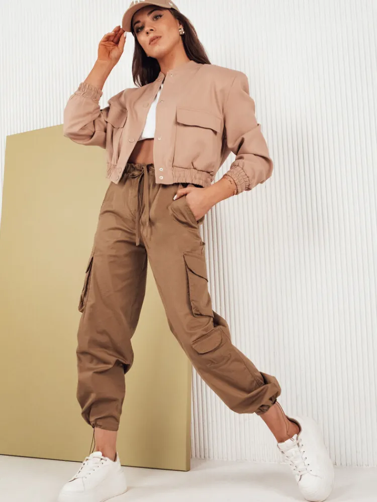 Spodnie Damskie>Dstreet Spodnie damskie spadochronowe MIRI kamelowe UY1680