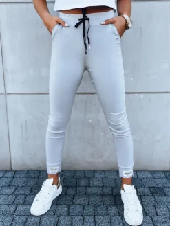 Spodnie Damskie>Dstreet Spodnie damskie sportowe VELVET SKY jasnoszare UY1628