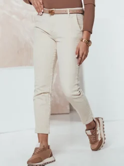 Spodnie Damskie>Dstreet Spodnie damskie sztruksowe mom fit CORDFINE jasnobeżowe UY2301