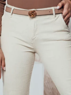 Spodnie Damskie>Dstreet Spodnie damskie sztruksowe mom fit CORDFINE jasnobeżowe UY2301