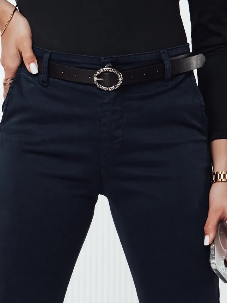 Spodnie Damskie>Dstreet Spodnie damskie TRENDIOSS z paskiem granatowe UY2267