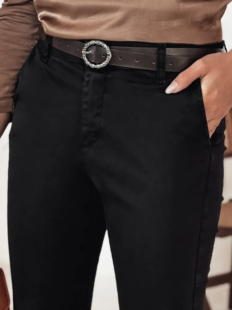 Spodnie Damskie>Dstreet Spodnie damskie TRENDIOSS z paskiem czarne UY2266