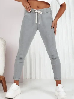 Spodnie Damskie>Dstreet Spodnie damskie VORTIX szare UY2163