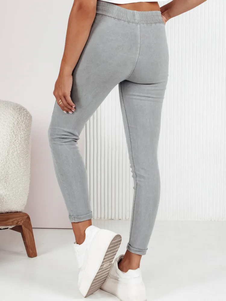 Spodnie Damskie>Dstreet Spodnie damskie VORTIX szare UY2163