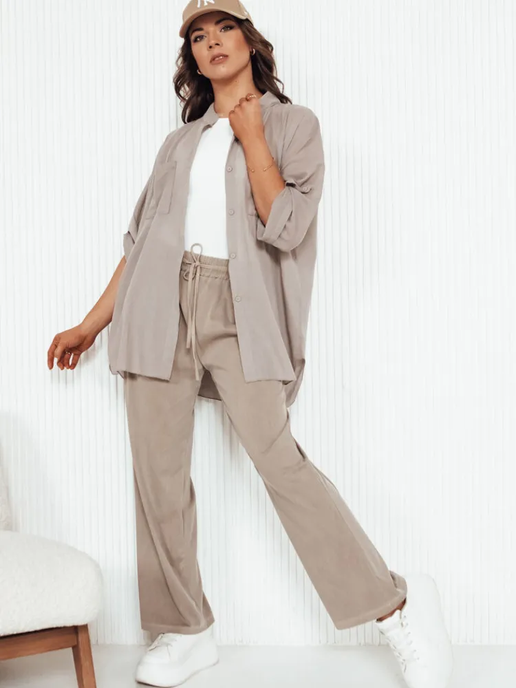 Spodnie Damskie>Dstreet Spodnie damskie wide leg ASTERS beżowe UY2037