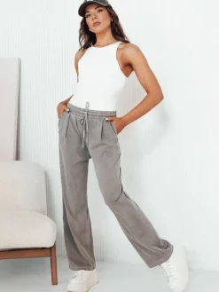 Spodnie Damskie>Dstreet Spodnie damskie wide leg ASTERS szare UY2035