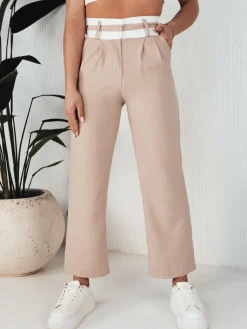 Spodnie Damskie>Dstreet Spodnie damskie wide leg GINZOM beżowe UY1900