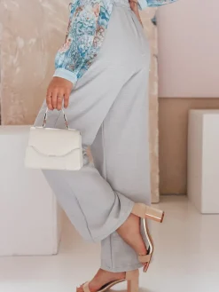 Spodnie Damskie>Dstreet Spodnie damskie wide leg MILLIVIO szare UY2664