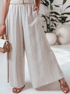 Spodnie Damskie>Dstreet Spodnie damskie wide leg z paskiem SUMMERLINE beżowe UY2697