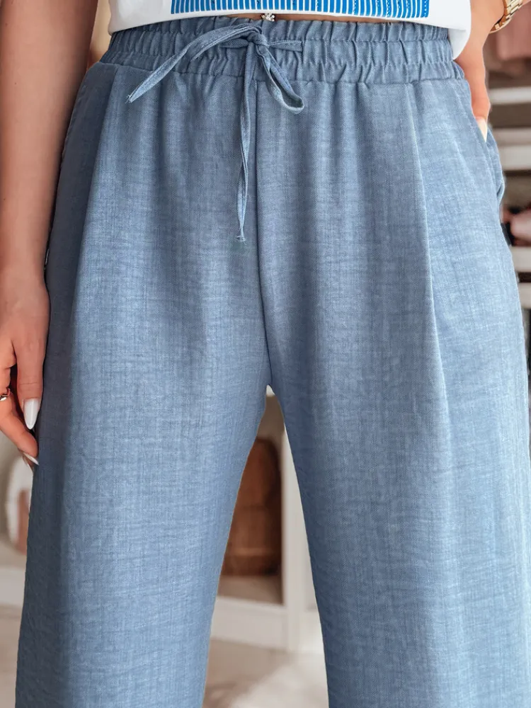 Spodnie Damskie>Dstreet Spodnie damskie wide leg MILLIVIO niebieskie UY2660