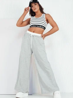 Spodnie Damskie>Dstreet Spodnie damskie wide leg VERES szare UY1957