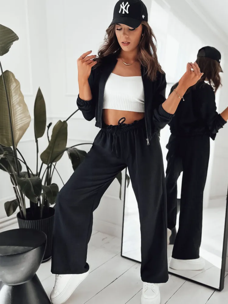 Spodnie Damskie>Dstreet Spodnie damskie wide leg MADDIE czarne UY1836