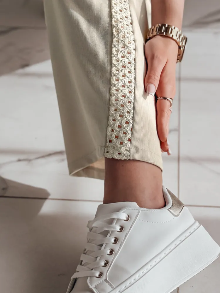 Spodnie Damskie>Dstreet Spodnie damskie wide leg prążkowane LUXEEN mokka UY2520