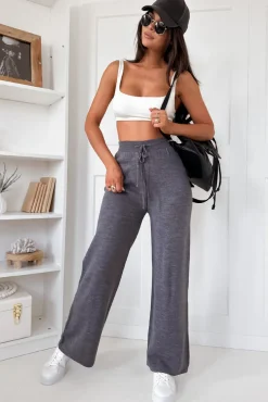 Spodnie Damskie>Dstreet Spodnie damskie wide leg LAKELIFE antracytowe UY1687