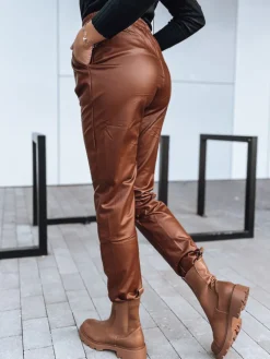 Spodnie Damskie>Dstreet Spodnie damskie woskowane LAPIS kamelowe UY1719