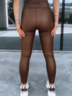 Spodnie Damskie>Dstreet Spodnie damskie woskowane VALENTIS czekoladowe UY1559