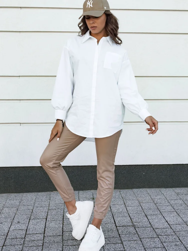 Spodnie Damskie>Dstreet Spodnie damskie woskowane BRIAL beżowe na ściągaczu UY2152