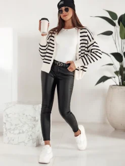 Spodnie Damskie|Jeansy Damskie>Dstreet Spodnie damskie woskowane FEMINERO czarne UY2220