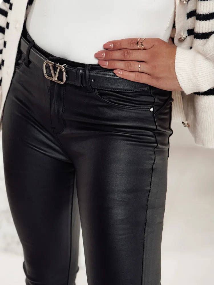 Spodnie Damskie|Jeansy Damskie>Dstreet Spodnie damskie woskowane FEMINERO czarne UY2220