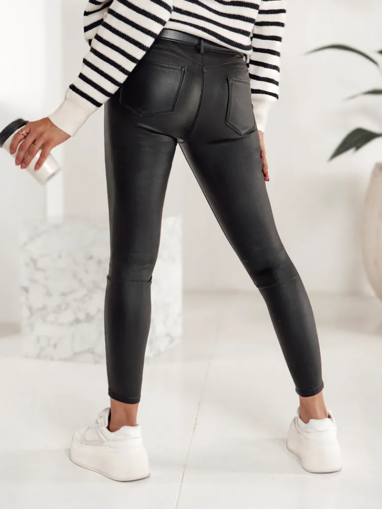 Spodnie Damskie|Jeansy Damskie>Dstreet Spodnie damskie woskowane FEMINERO czarne UY2220