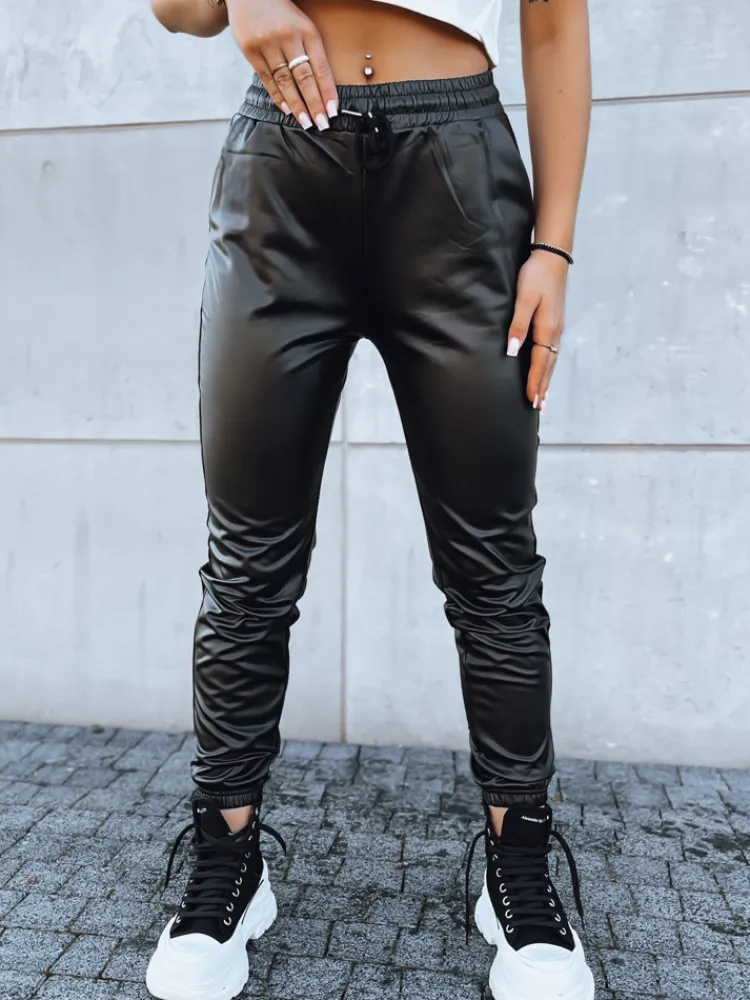 Spodnie Damskie>Dstreet Spodnie damskie woskowane HARBOR czarne UY1698