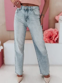 Spodnie Damskie|Jeansy Damskie>Dstreet Spodnie damskie z kryształkami jeansowe DIAMONTI niebieskie UY2475