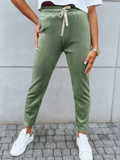 Spodnie Damskie>Dstreet Spodnie dresowe damskie ASTRO zielone UY1662
