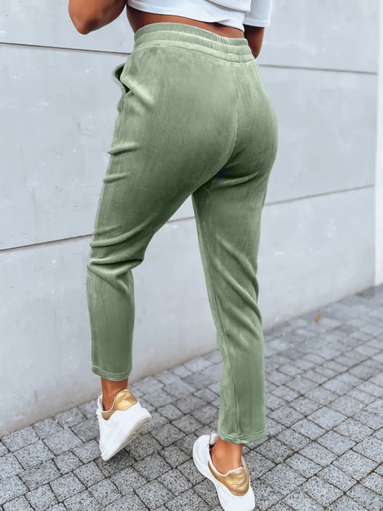 Spodnie Damskie>Dstreet Spodnie dresowe damskie ASTRO zielone UY1662