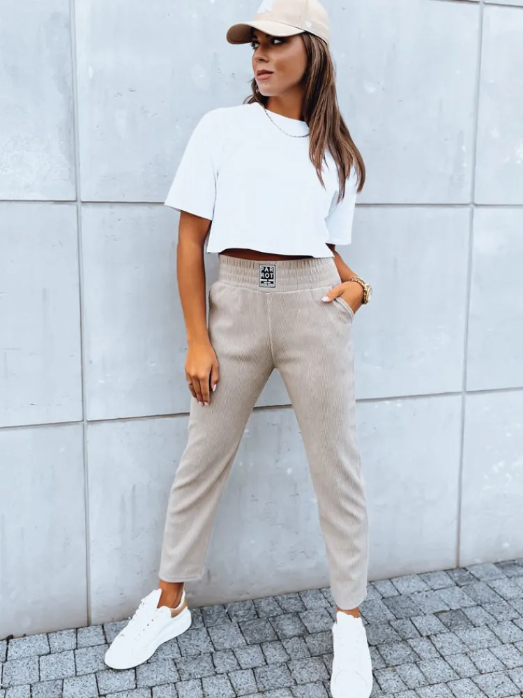 Spodnie Damskie>Dstreet Spodnie dresowe damskie MOONLIGHT beżowe UY1644