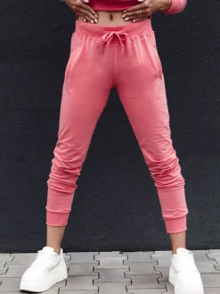 Spodnie Damskie>Dstreet Spodnie dresowe damskie RELAX MODE koralowe UY2138