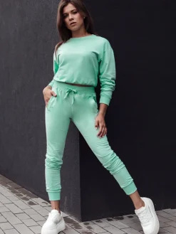 Spodnie Damskie>Dstreet Spodnie dresowe damskie RELAX MODE miętowe UY2140