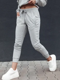Spodnie Damskie>Dstreet Spodnie dresowe damskie RELAX MODE jasnoszare UY2137