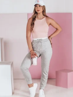 Spodnie Damskie>Dstreet Spodnie dresowe damskie slim fit SPORTIVO szare UY2400