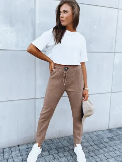 Spodnie Damskie>Dstreet Spodnie dresowe damskie STARLUXE kamelowe UY1646