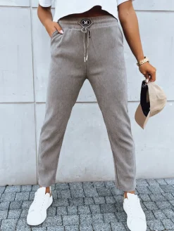 Spodnie Damskie>Dstreet Spodnie dresowe damskie STARLUXE ciemnobeżowe UY1648