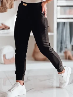 Spodnie Damskie>Dstreet Spodnie dresowe damskie slim fit LA VOGUE czarne UY2397