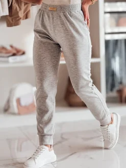 Spodnie Damskie>Dstreet Spodnie dresowe damskie slim fit LA VOGUE szare UY2396