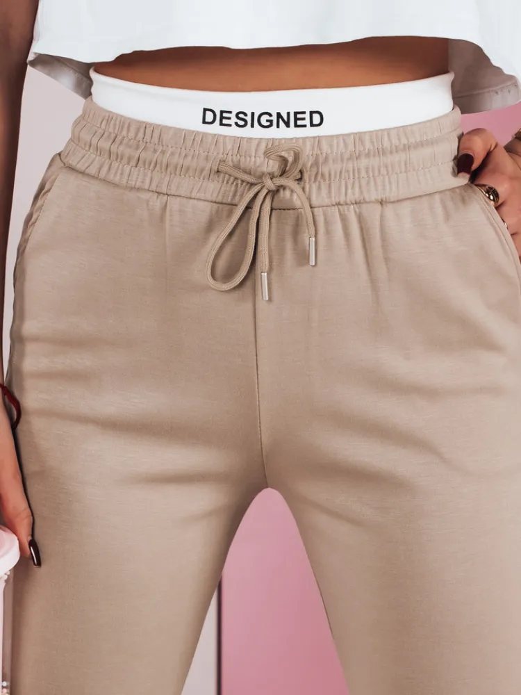 Spodnie Damskie>Dstreet Spodnie dresowe damskie slim fit SPORTIVO beżowe UY2399