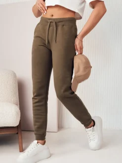 Spodnie Damskie>Dstreet Spodnie dresowe damskie VELARA brązowe UY2019