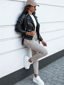 Spodnie Damskie>Dstreet Spodnie jeansowe damskie cargo EASYFIT beżowe UY2118