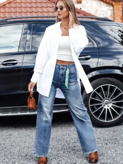 Spodnie Damskie|Jeansy Damskie>Dstreet Spodnie jeansowe damskie szerokie CITYBLUES niebieskie UY2234