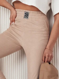 Spodnie Damskie>Dstreet Spodnie sztruksowe damskie LORIST beżowe UY2055