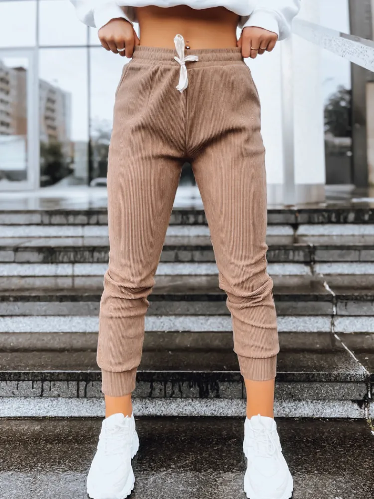 Spodnie Damskie>Dstreet Spodnie sztruksowe damskie MARIE kamelowe UY1575