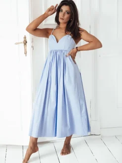 Wyjątkowe Okazje|Sukienki>Dstreet Sukienka midi ELIENE błękitna EY2441